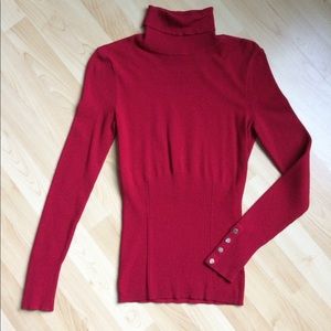 White House Black Market red turtleneck sweater